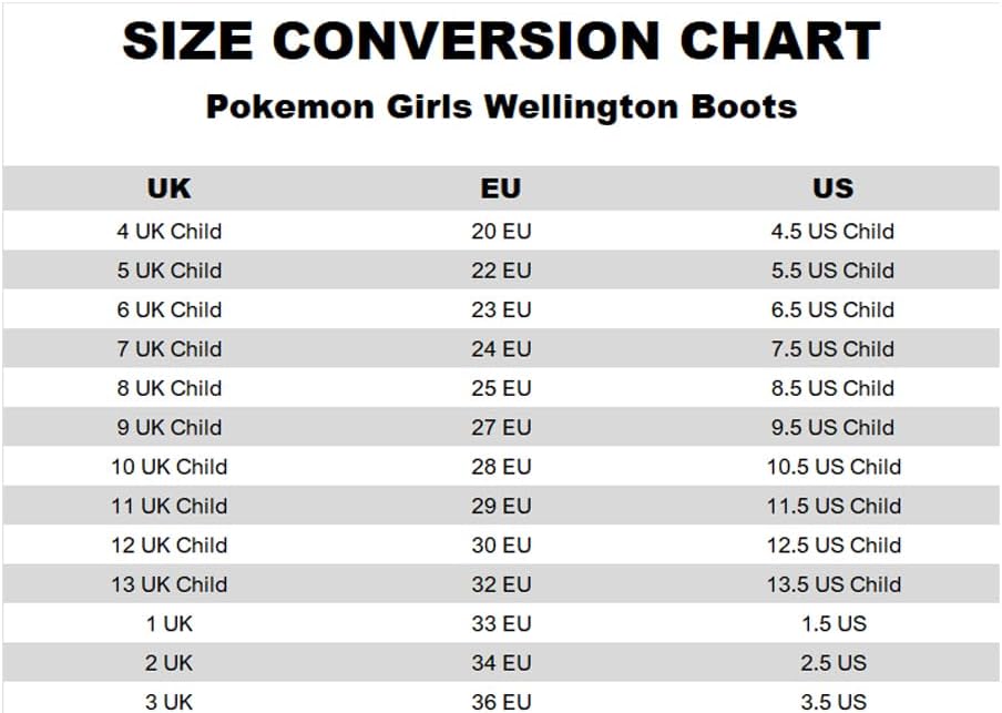 Botte Eau Enfant Pokemon Girls Wellington Boots Kids Wellies