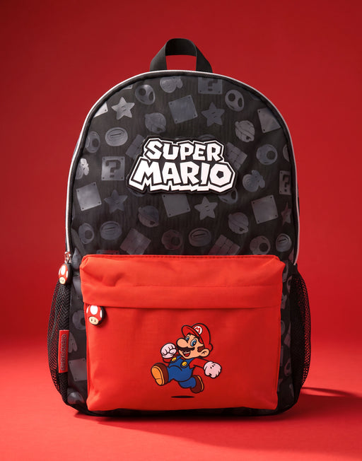 Super Mario Backpack For Kids All Over Print - Black