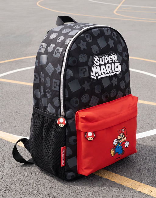 Super Mario Backpack For Kids All Over Print - Black
