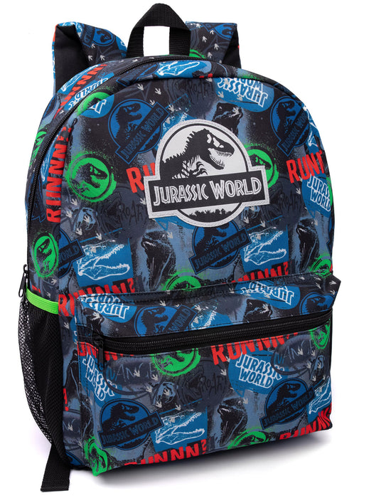 Jurassic World Logo Boys Black 4 Piece Backpack Set