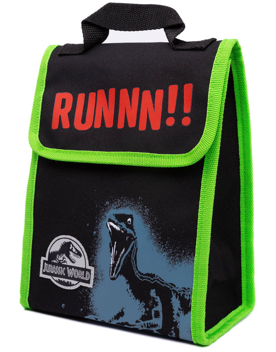 Jurassic World Logo Boys Black 4 Piece Backpack Set