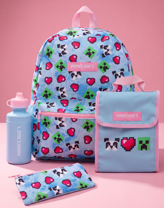 Minecraft Girls 4 Piece Lunch Bag Backpack Set