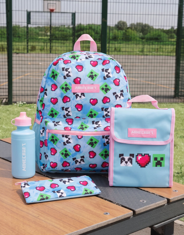Minecraft Girls 4 Piece Lunch Bag Backpack Set