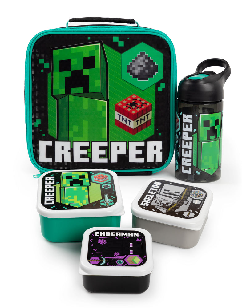 Minecraft Creeper Lunch Bag, Snack Pot, Water Bottle Set Vanilla Underground Minecraft Creeper Lunch Bag, Snack Pot, Water Bottle Set Vanilla Underground