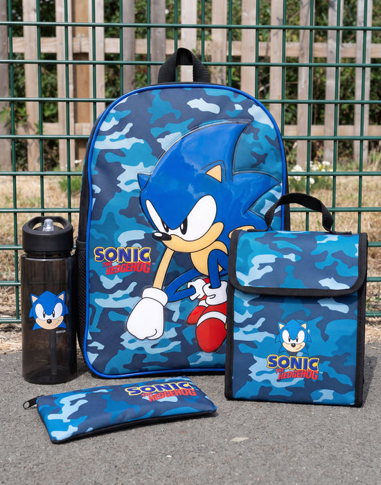Sonic The Hedgehog 4 Piece Lunch Bag Backpack Set