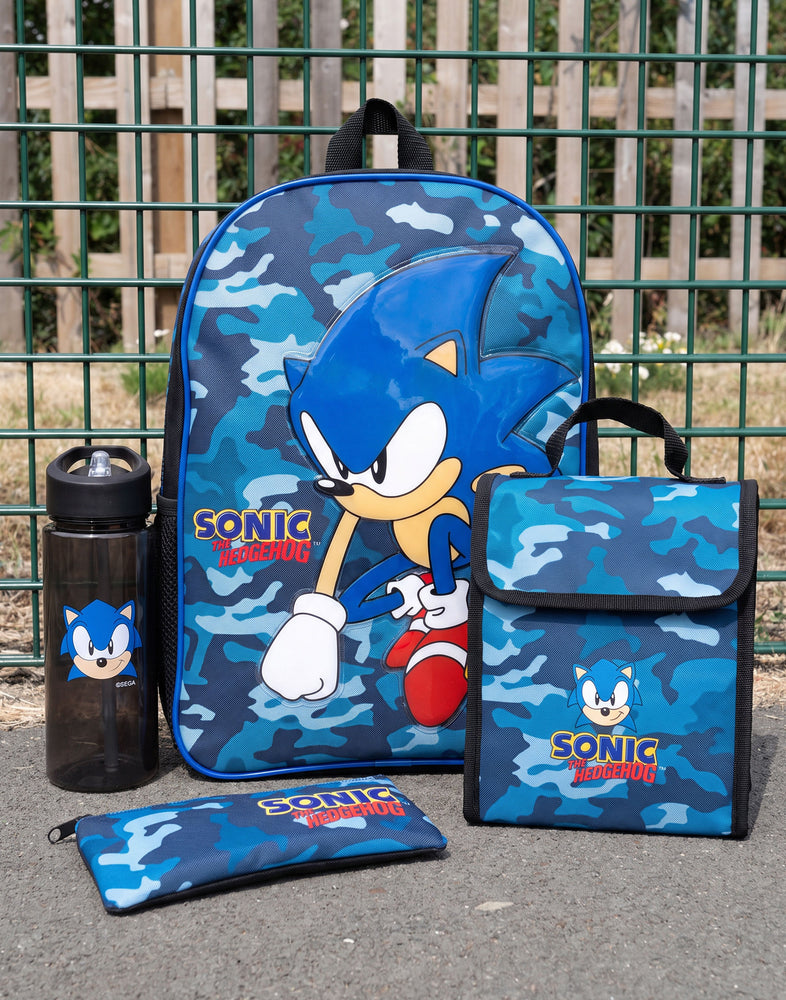Sonic The Hedgehog 4 Piece Lunch Bag Backpack Set