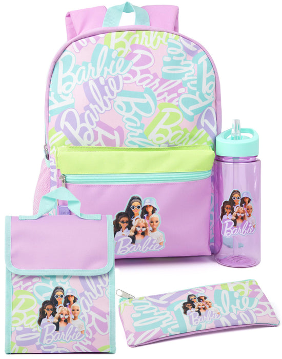 Barbie Printed Girls Purple Piece Backpack Set — Vanilla Underground