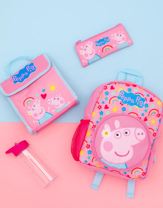 Peppa Pig Girls 5 piece Backpack and Lunch Bag School Set