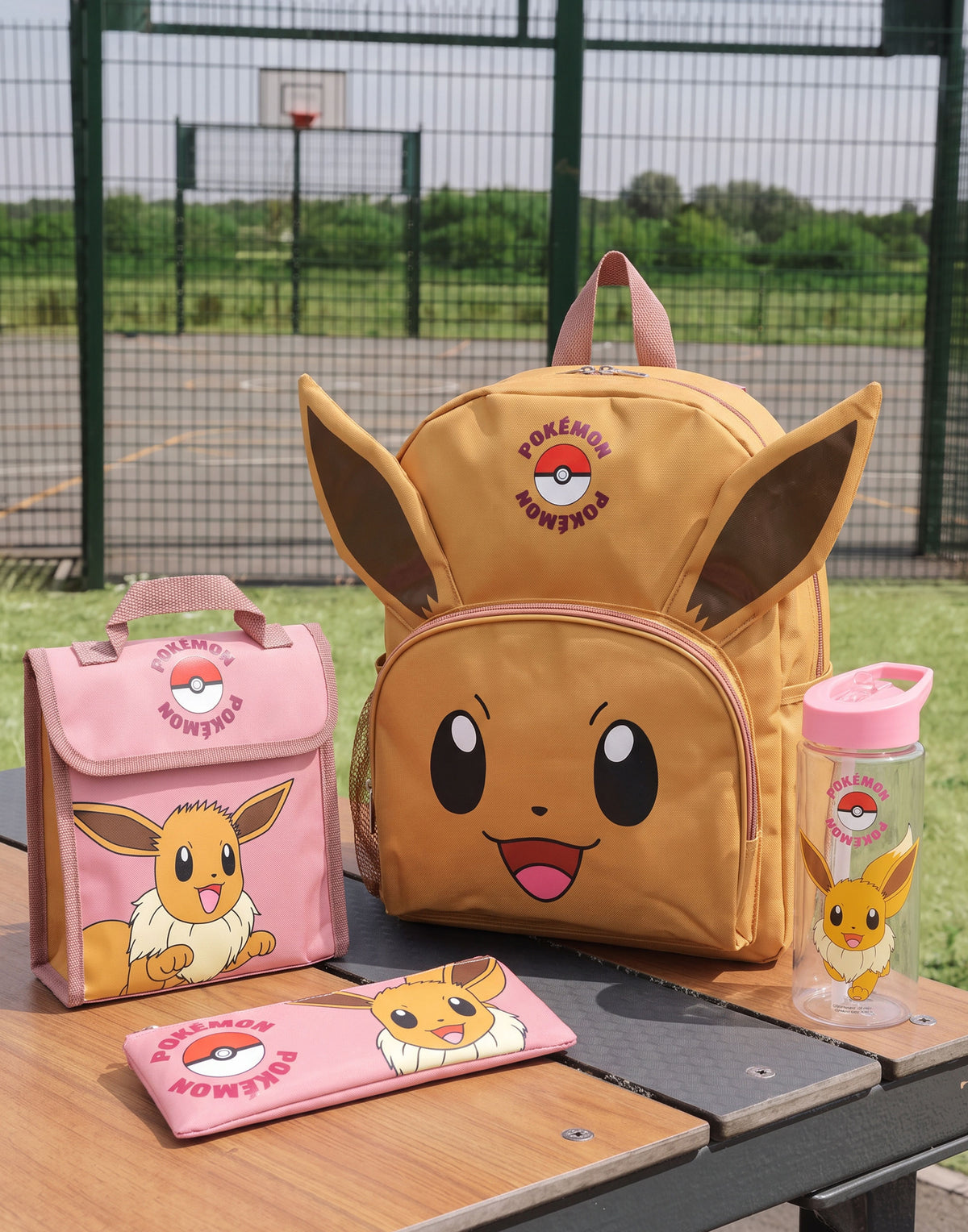 Pokemon Eevee 4 Piece Backpack Bottle Lunch Bag Pencil Case Set — Vanilla Underground