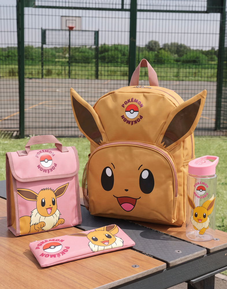 Pokemon Eevee 4 Piece Backpack Bottle Lunch Bag Pencil Case Set