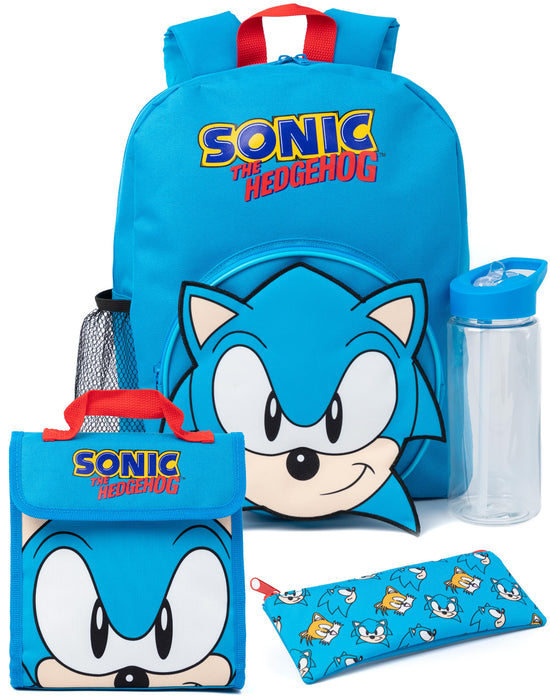 Sonic The Hedgehog 4 Piece Backpack Kids Bottle Lunch Bag Pencil Case —  Vanilla Underground