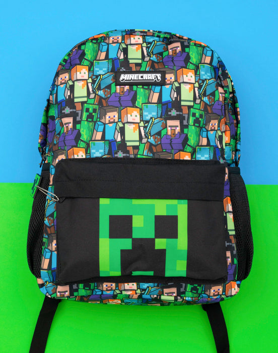Minecraft Backpack For Boys Kids Black Gamer Bag School Rucksack