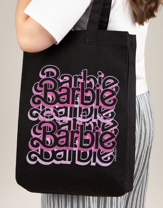 Barbie Repeat Womens Black Tote Bag