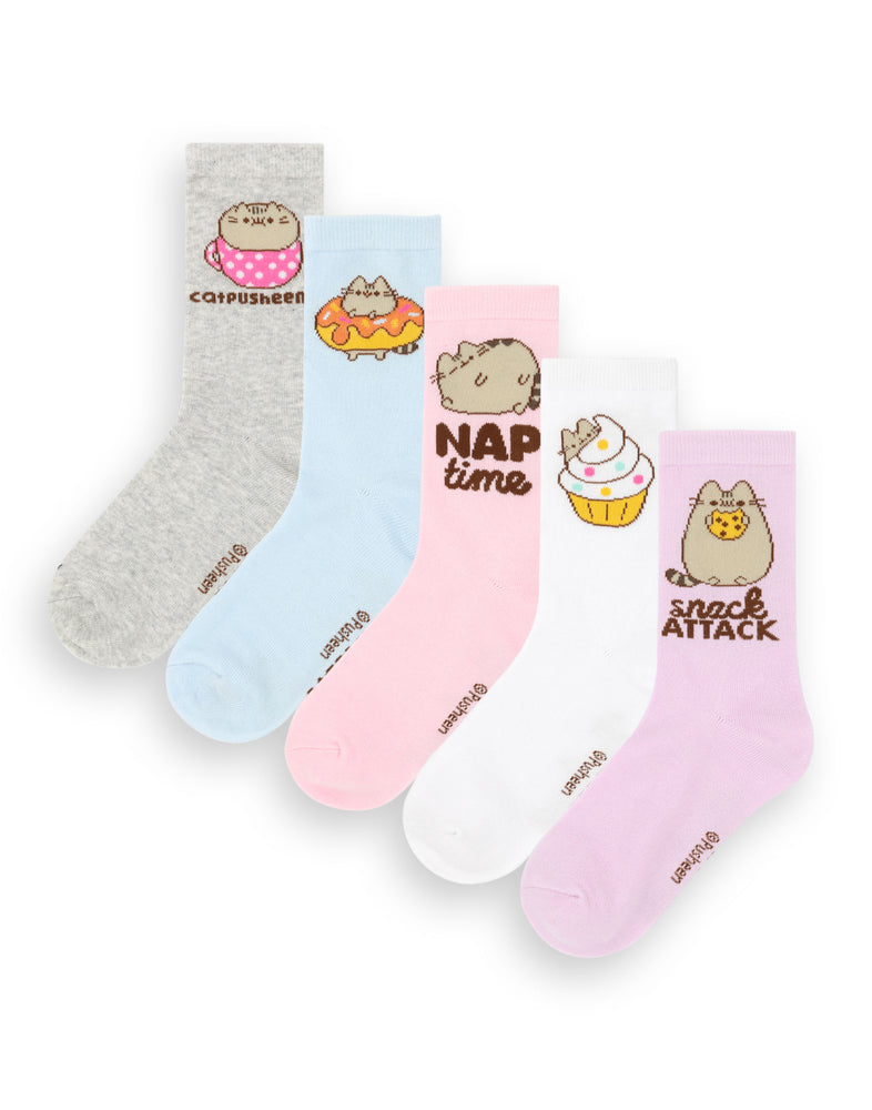 Pusheen Snack Attack Womens Multicoloured Calf Socks Set of 5