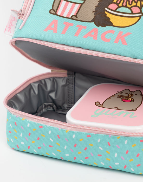 Pusheen Snack Attack Girls Multicoloured Lunch Bag, Lunch Box and Bottle Set