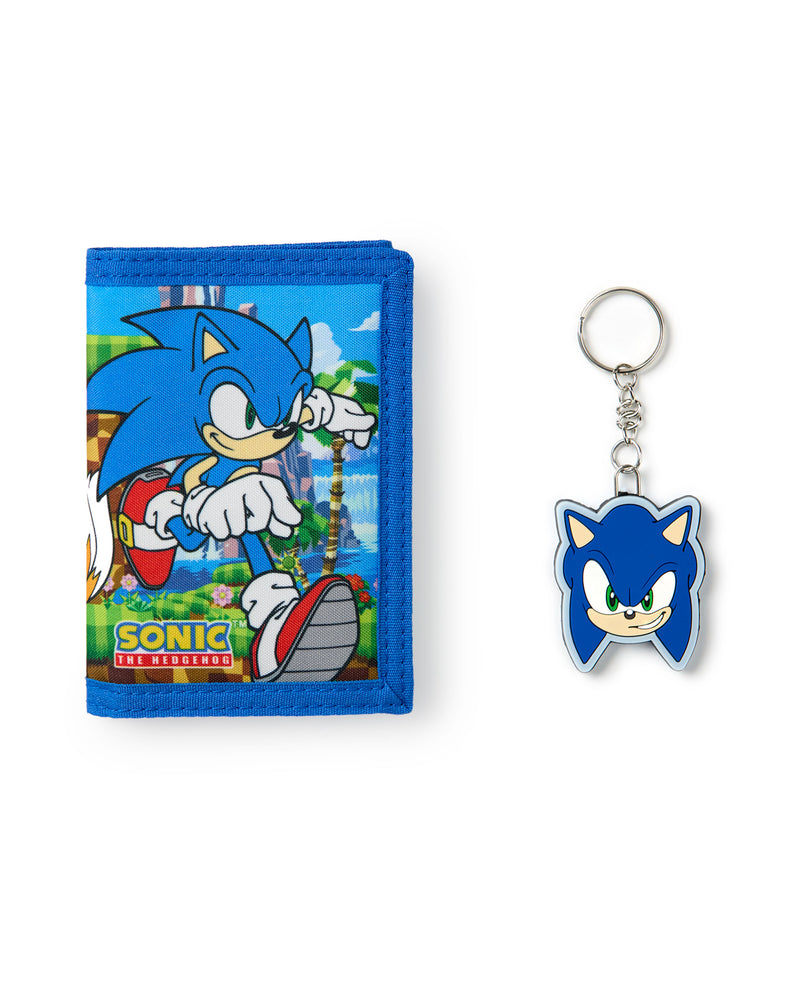 Sonic the Hedgehog Character Boys Blue Velcro Wallet