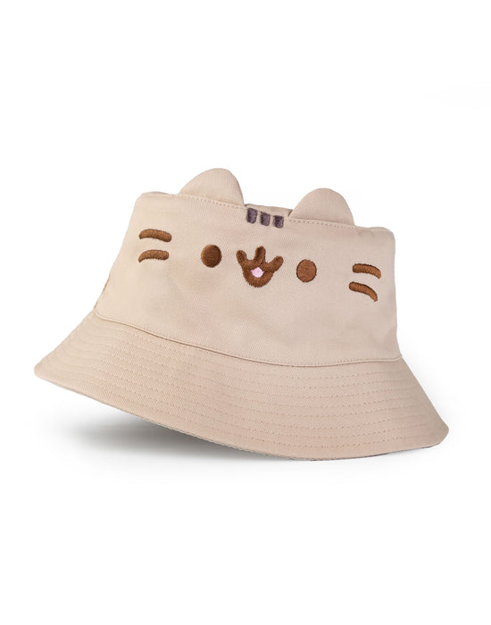 Pusheen Novelty Face Womens Beige Bucket Hat