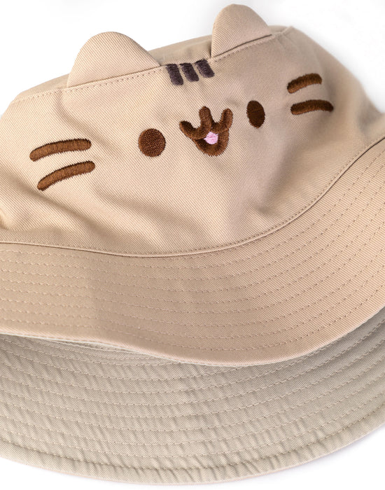 Pusheen Novelty Face Womens Beige Bucket Hat