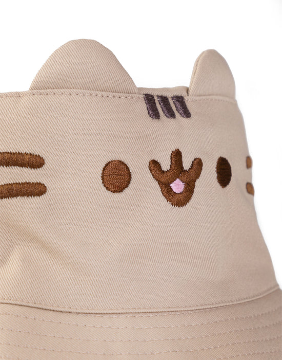 Pusheen Novelty Face Womens Beige Bucket Hat