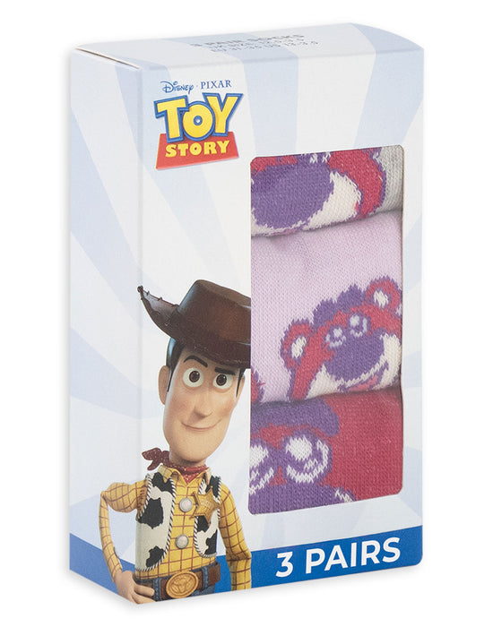 Disney Toy Story Lotso Womens Multicoloured Calf Socks Set of 3