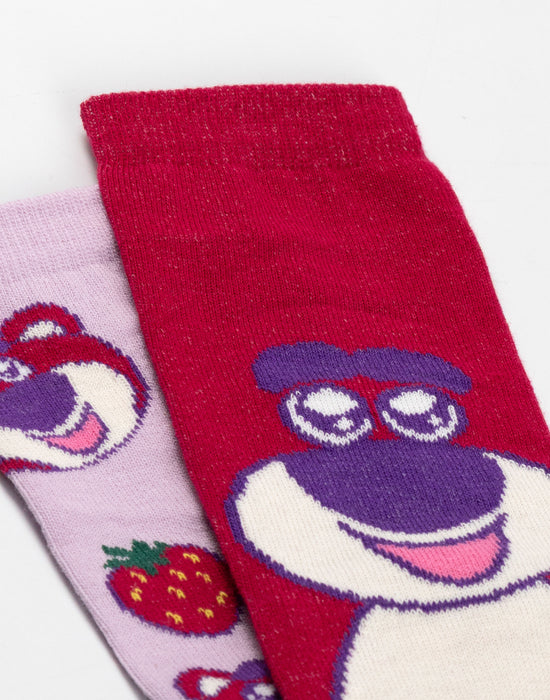 Disney Toy Story Lotso Womens Multicoloured Calf Socks Set of 3