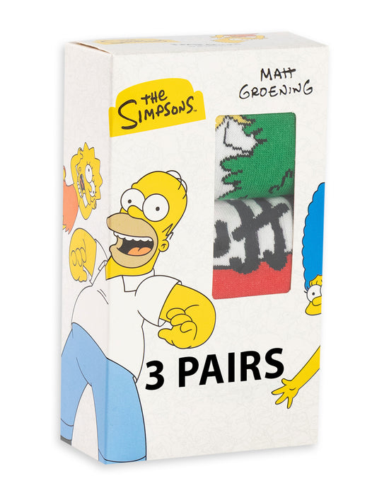 The Simpsons Homer Mens Multicoloured Calf Socks Set of 3