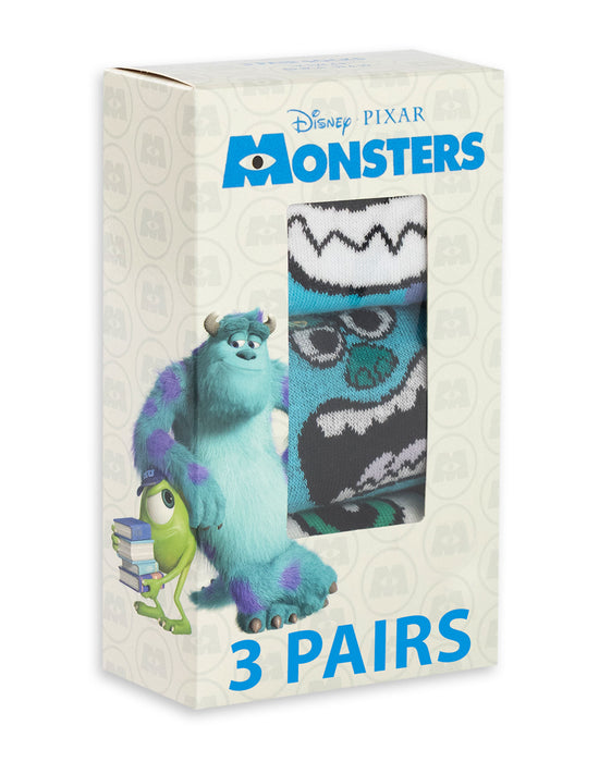 sock monsters inc Disney Pixar Monsters Inc Mike & Sully Mens Multicoloured Calf Socks Set of 3