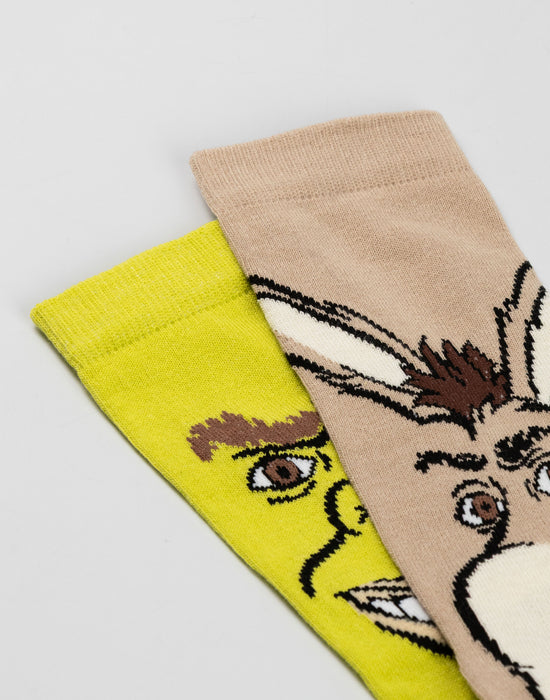 Shrek Multi Character Unisex Multicoloured Calf Socks Set of 3
