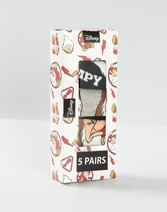 Disney Grumpy Mens Multicoloured Calf Socks Set of 5