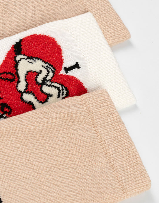 Disney Minnie Mouse Womens Beige Calf Socks Set of 5