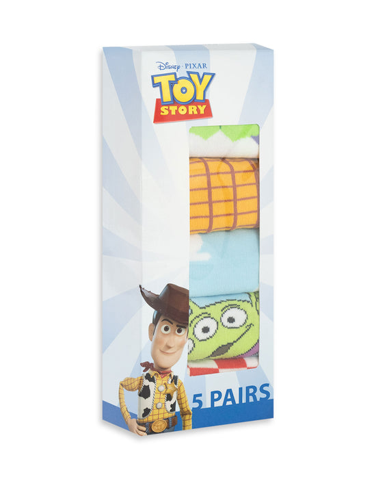 Disney Toy Story Multi Character Unisex Multicoloured Calf Socks Set of 5