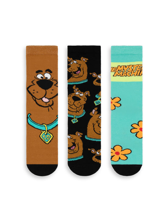 Scooby Doo Character Unisex Multicoloured Calf Socks Set of 3