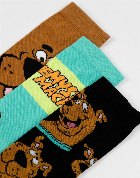 Scooby Doo Character Unisex Multicoloured Calf Socks Set of 3