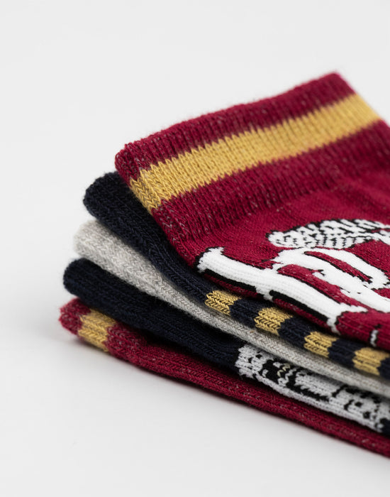 Harry Potter Hogwarts Womens Multicoloured Calf Socks Set of 5