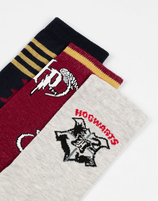 Harry Potter Hogwarts Womens Multicoloured Calf Socks Set of 5