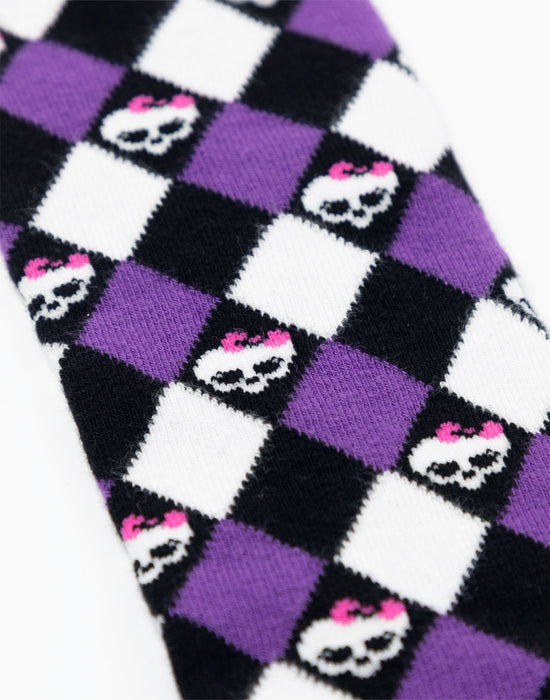 Monster High Argyle Skulls Womens Purple Knee-Length Socks