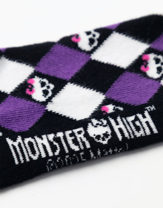 Monster High Argyle Skulls Womens Purple Knee-Length Socks