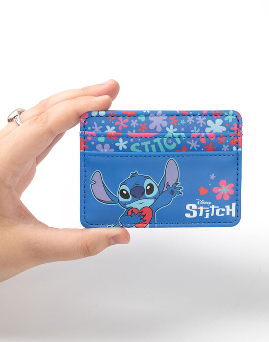 Lilo & Stitch Cardholder & Keyring Womens Blue Wallet Gift Set