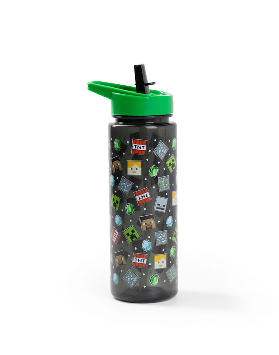 Minecraft Printed Unisex Kids Black Straw Water Bottle