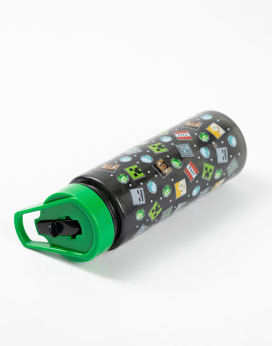 Minecraft Printed Unisex Kids Black Straw Water Bottle