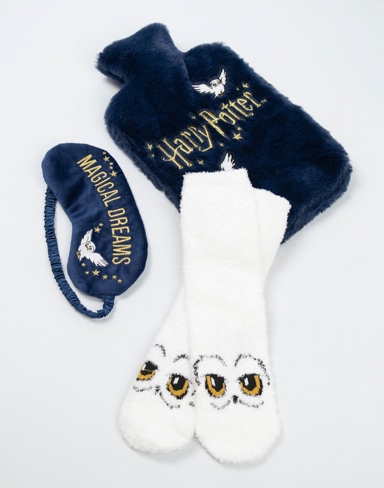 Harry Potter Character Unisex Navy Hot Water Bottle With Eye Mask and Socks