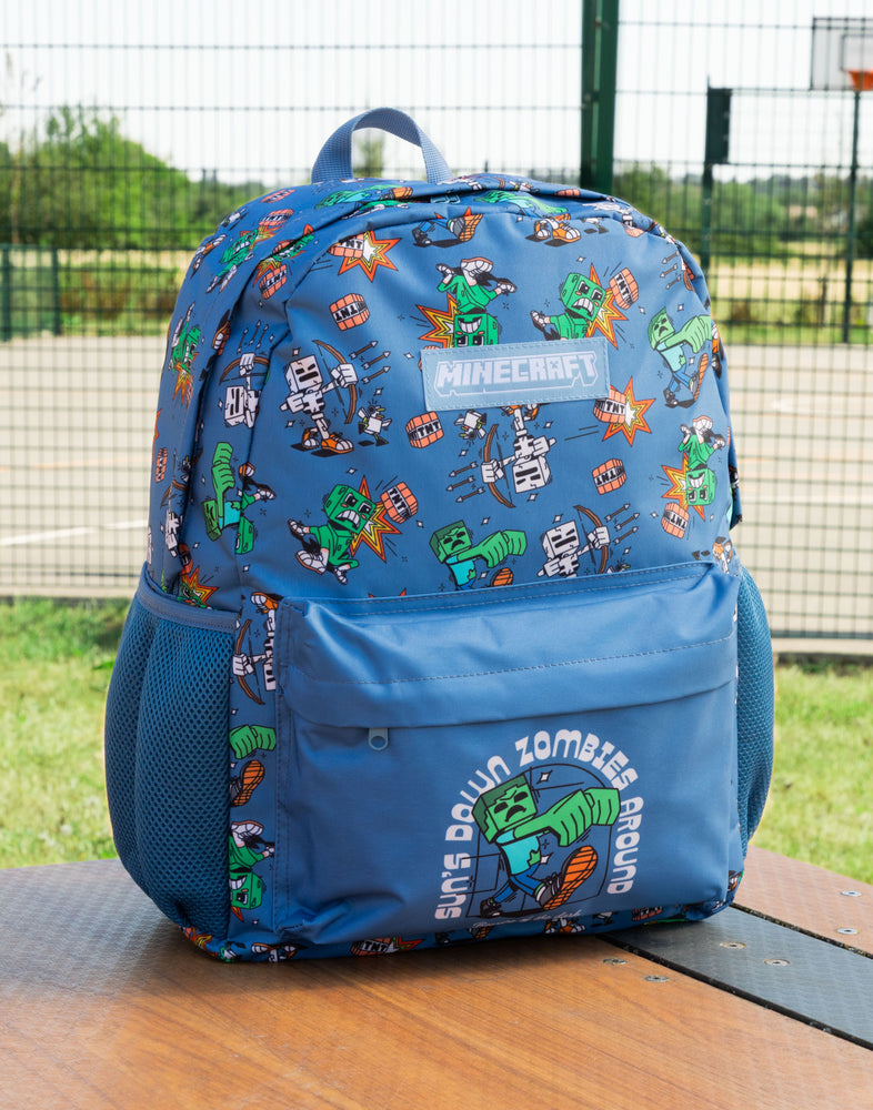 Minecraft Zombie Unisex Kids Blue Backpack
