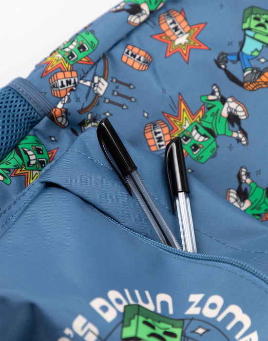Minecraft Zombie Unisex Kids Blue Backpack
