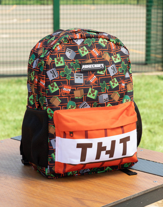 Minecraft TNT Unisex Kids Multicoloured 3 Piece Backpack Set