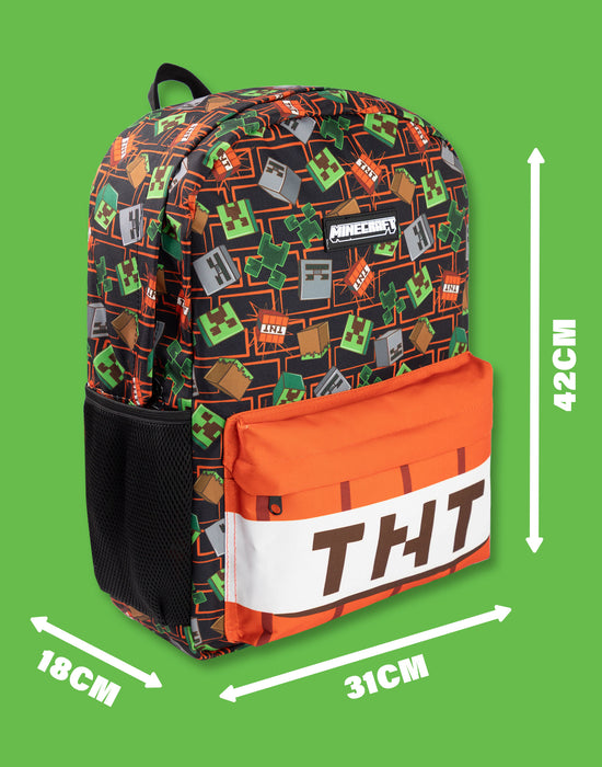 Minecraft TNT Unisex Kids Multicoloured 3 Piece Backpack Set