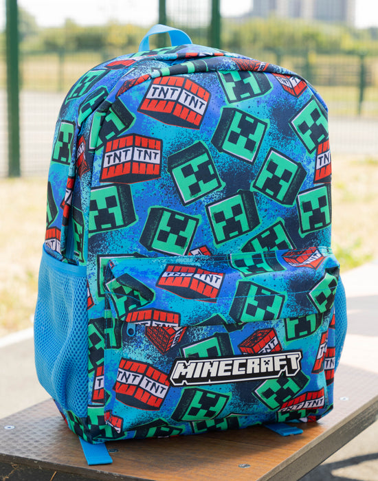 Minecraft Logo Unisex Kids Blue Backpack