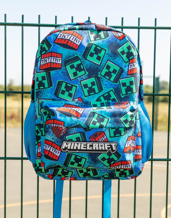 Minecraft Logo Unisex Kids Blue Backpack