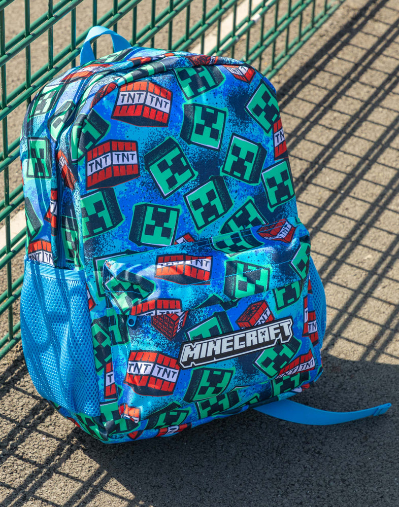 Minecraft Logo Unisex Kids Blue Backpack