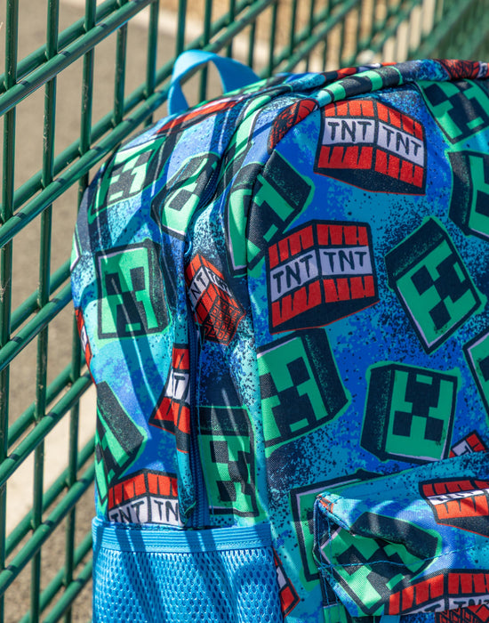 Minecraft Logo Unisex Kids Blue Backpack