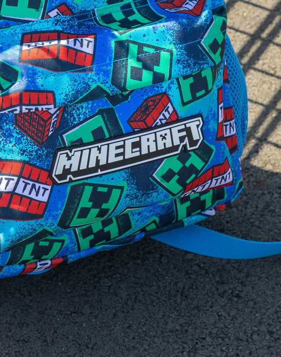 Minecraft Logo Unisex Kids Blue Backpack